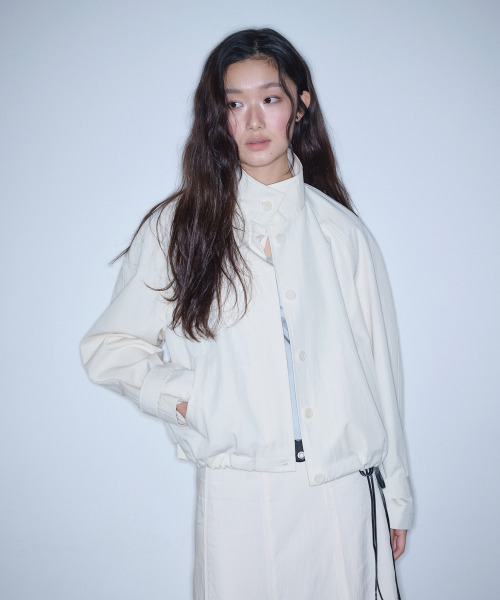 HOMEBODY THINGS(ホームバディ ティングズ)の「Stand Collar Jacket (IVORY)(デニムジャケット・レディース・その他・FREE)」の2枚目の写真