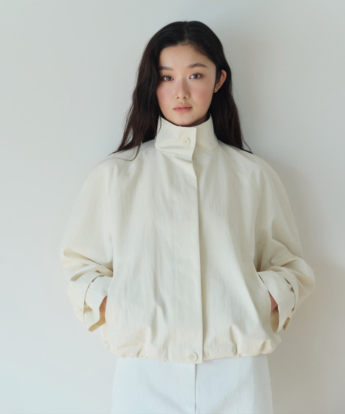 HOMEBODY THINGS(ホームバディ ティングズ)の「Stand Collar Jacket (IVORY)(デニムジャケット・レディース・その他・FREE)」の4枚目の写真