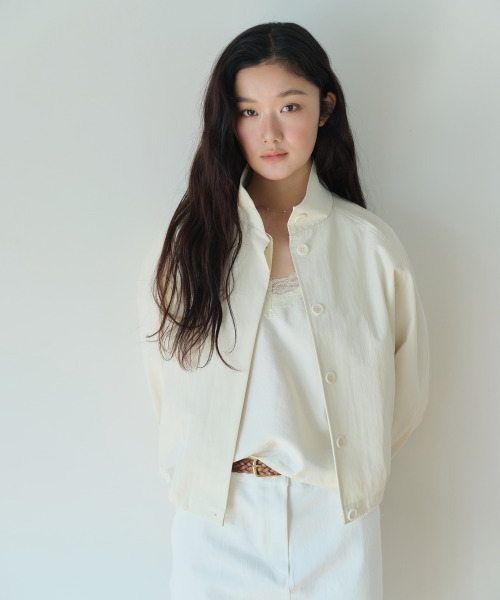 HOMEBODY THINGS(ホームバディ ティングズ)の「Stand Collar Jacket (IVORY)(デニムジャケット・レディース・その他・FREE)」の6枚目の写真