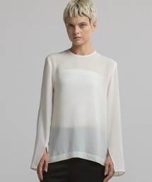 CINOH(�`�m)��BLACK FORMAL MINIMAL SPLIT BLOUSE(�V���c/�u���E�X)