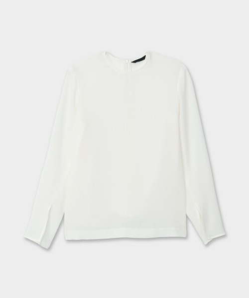 CINOH(チノ)の「BLACK FORMAL MINIMAL SPLIT BLOUSE(シャツ/ブラウス・レディース・アイボリー/ブラック・38/36)」の6枚目の写真