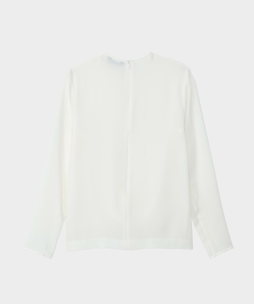 CINOH(チノ)の「BLACK FORMAL MINIMAL SPLIT BLOUSE(シャツ/ブラウス・レディース・アイボリー/ブラック・38/36)」の7枚目の写真