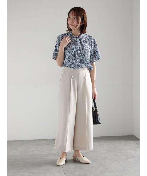 Te chichi(テチチ)の「【接触冷感】パターンアソート5分袖ボウタイブラウス(シャツ/ブラウス・レディース・ベージュ/ネイビー/グレー/サックスブルー・F)」の15枚目の写真