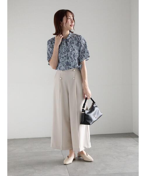 Te chichi(テチチ)の「【接触冷感】パターンアソート5分袖ボウタイブラウス(シャツ/ブラウス・レディース・ベージュ/ネイビー/グレー/サックスブルー・F)」の16枚目の写真