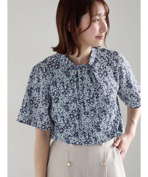 Te chichi(テチチ)の「【接触冷感】パターンアソート5分袖ボウタイブラウス(シャツ/ブラウス・レディース・ベージュ/ネイビー/グレー/サックスブルー・F)」の17枚目の写真