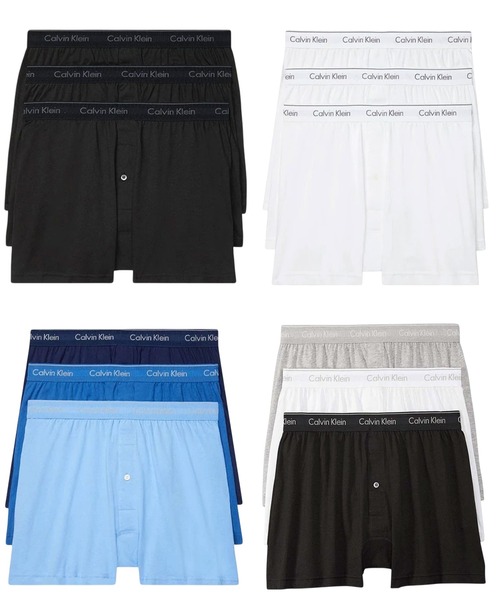 Calvin Klein（カルバン・クライン）の「Calvin Kleinニットトランクス ボクサー 3枚セット（トランクス・メンズ・ホワイト/ブラック/グレー/ブルー・SMALL/MEDIUM/LARGE/X-LARGE/XX-LARGE）」の5枚目の写真
