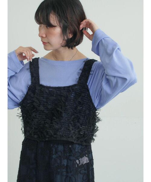 Samansa Mos2（サマンサ モスモス）の「ファンシーヤーンビスチェ（ベスト・レディース・キナリ/ブラック・F）」の2枚目の写真