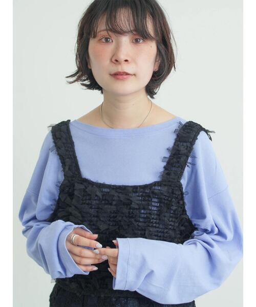 Samansa Mos2（サマンサ モスモス）の「ファンシーヤーンビスチェ（ベスト・レディース・キナリ/ブラック・F）」の6枚目の写真