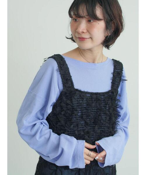 Samansa Mos2（サマンサ モスモス）の「ファンシーヤーンビスチェ（ベスト・レディース・キナリ/ブラック・F）」の7枚目の写真