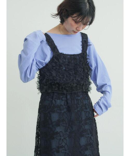 Samansa Mos2（サマンサ モスモス）の「ファンシーヤーンビスチェ（ベスト・レディース・キナリ/ブラック・F）」の8枚目の写真