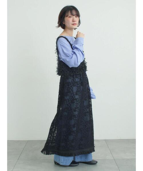 Samansa Mos2（サマンサ モスモス）の「ファンシーヤーンビスチェ（ベスト・レディース・キナリ/ブラック・F）」の10枚目の写真