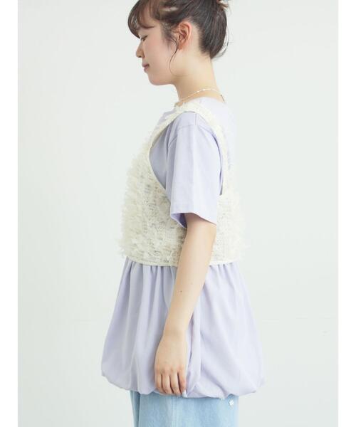 Samansa Mos2(サマンサ モスモス)の「ファンシーヤーンビスチェ(ベスト・レディース・キナリ/ブラック・F)」の16枚目の写真