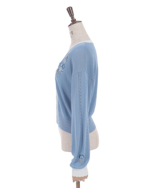 axes femme(アクシーズファム)の「接触冷感ネモフィラ刺繍カーデ(カーディガン/ボレロ・レディース・ホワイト/ブルー・FREE)」の20枚目の写真