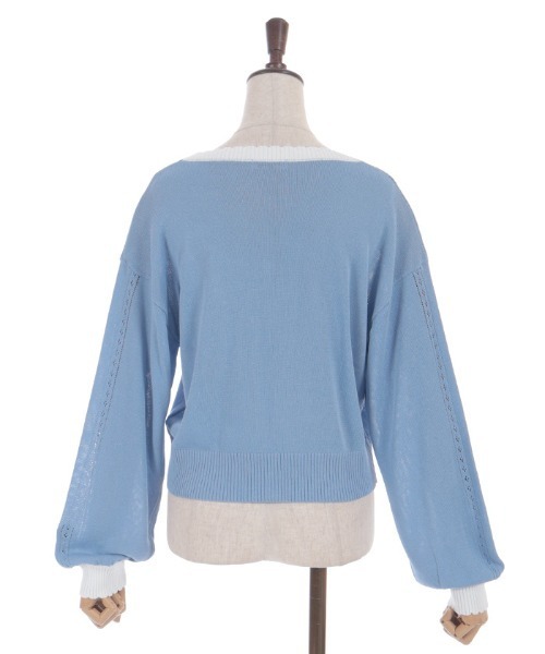 axes femme(アクシーズファム)の「接触冷感ネモフィラ刺繍カーデ(カーディガン/ボレロ・レディース・ホワイト/ブルー・FREE)」の21枚目の写真