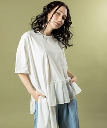 アシンメトリー切替Tシャツ