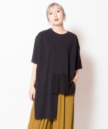 アシンメトリー切替Tシャツ