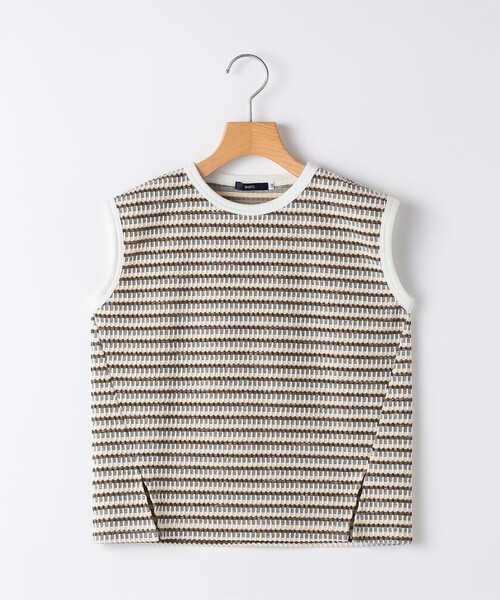 SHIPS（シップス）の「SHIPS KIDS:80～90cm / ジャカード ノースリーブ カットソー（ニット/セーター・キッズ・ネイビー/ブラウン・90/80）」の2枚目の写真