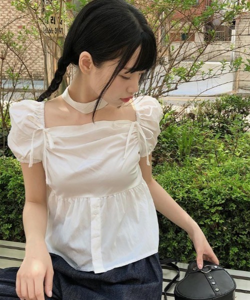 semplice（センプリチェ）の「カットソー【韓国ファッション】（シャツ/ブラウス・レディース・ブラック/ホワイト・F）」の13枚目の写真