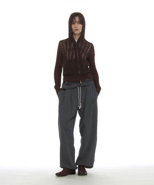 PARTIMENTO WOMEN（パルティメントウィメン）の「フォールドオーバーウエストプリーツスウェットパンツ_チャコール（その他パンツ・レディース・その他・SMALL/MEDIUM）」の5枚目の写真