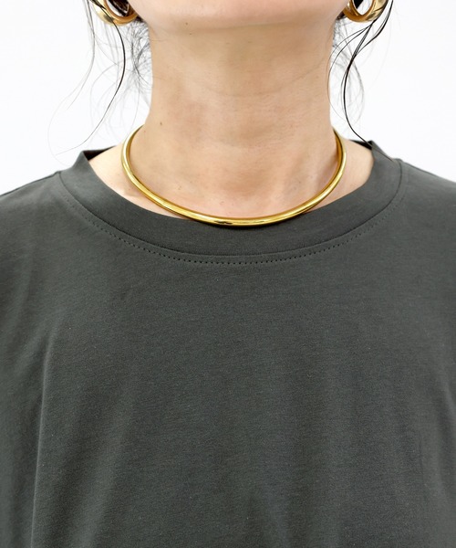 Aletta vita(アレッタビータ)の「接触冷感綿天竺フリルスリーブプルオーバー(Tシャツ/カットソー・レディース・チャコール/ブラック・M)」の3枚目の写真