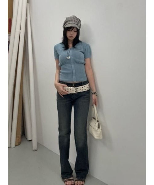 LAGUA GEM(ラグアジェム)の「CLASP PURSE バッグ(ショルダーバッグ・レディース・ライトブルー/オフホワイト・FREE)」の21枚目の写真