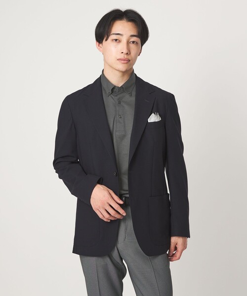 green label relaxing（グリーンレーベルリラクシング）の「コットン ポリエステル ジャカード ナロー ボタンダウン ポロシャツ（ポロシャツ・メンズ・ネイビー/ベージュ/ダークグレー・S/L/XL/M）」の6枚目の写真