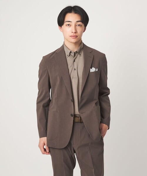 green label relaxing（グリーンレーベルリラクシング）の「コットン ポリエステル ジャカード ナロー ボタンダウン ポロシャツ（ポロシャツ・メンズ・ネイビー/ベージュ/ダークグレー・S/L/XL/M）」の8枚目の写真
