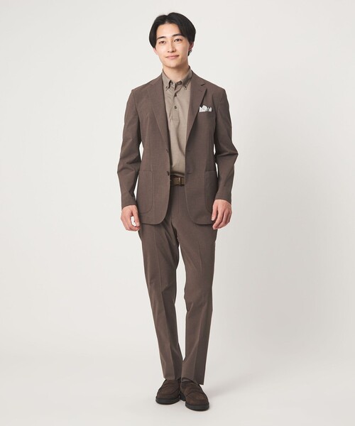 green label relaxing（グリーンレーベルリラクシング）の「コットン ポリエステル ジャカード ナロー ボタンダウン ポロシャツ（ポロシャツ・メンズ・ネイビー/ベージュ/ダークグレー・S/L/XL/M）」の9枚目の写真