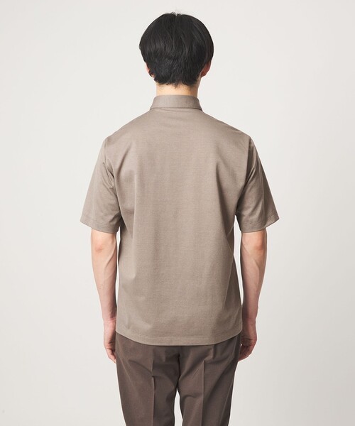 green label relaxing（グリーンレーベルリラクシング）の「コットン ポリエステル ジャカード ナロー ボタンダウン ポロシャツ（ポロシャツ・メンズ・ネイビー/ベージュ/ダークグレー・S/L/XL/M）」の12枚目の写真