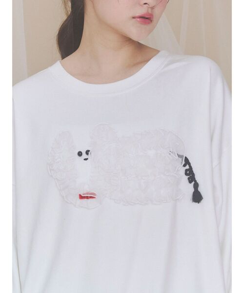 merry jenny（メリージェニー）の「inu！？チュールロンTee（Tシャツ/カットソー・レディース・ピンク/ブラウン/オフホワイト/ミント・FREE）」の12枚目の写真