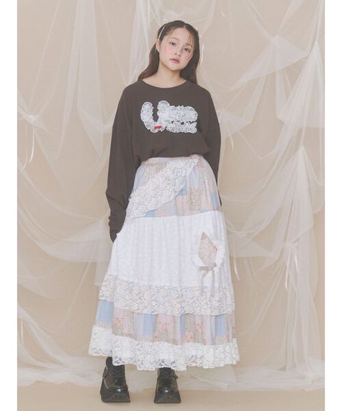 merry jenny（メリージェニー）の「inu！？チュールロンTee（Tシャツ/カットソー・レディース・ピンク/ブラウン/オフホワイト/ミント・FREE）」の16枚目の写真