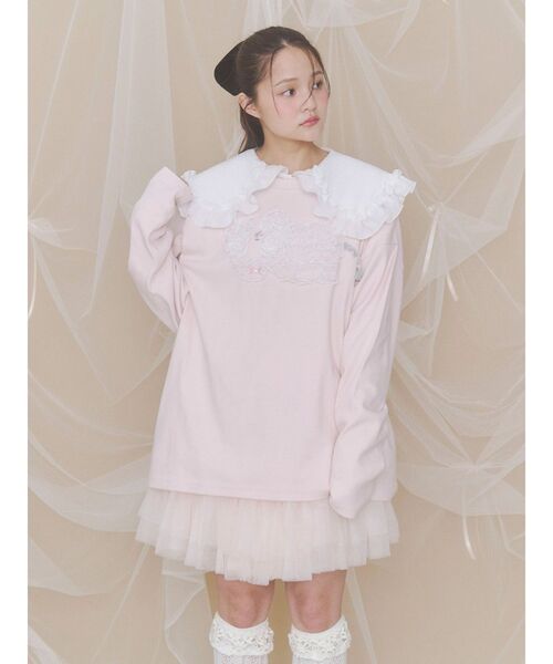 merry jenny（メリージェニー）の「inu！？チュールロンTee（Tシャツ/カットソー・レディース・ピンク/ブラウン/オフホワイト/ミント・FREE）」の18枚目の写真