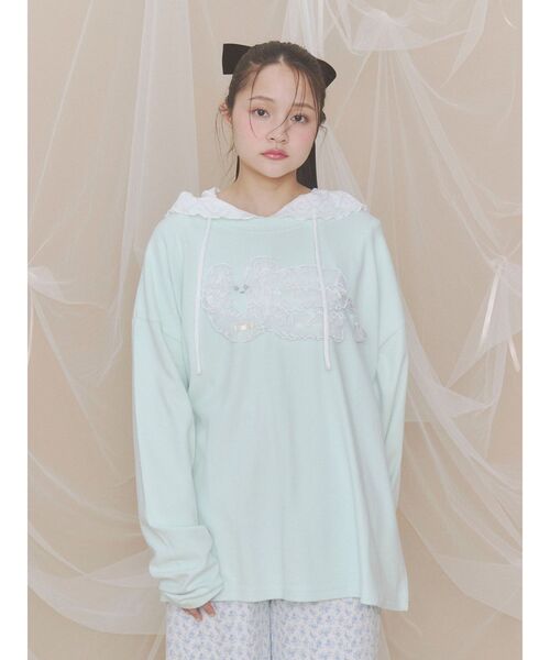 merry jenny（メリージェニー）の「inu！？チュールロンTee（Tシャツ/カットソー・レディース・ピンク/ブラウン/オフホワイト/ミント・FREE）」の20枚目の写真