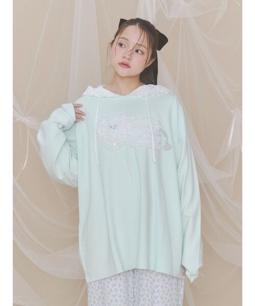 merry jenny（メリージェニー）の「inu！？チュールロンTee（Tシャツ/カットソー・レディース・ピンク/ブラウン/オフホワイト/ミント・FREE）」の21枚目の写真