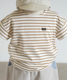 10mois（ディモワ）の「【10mois(ディモワ)】ベアマスクボーダーTシャツ 80・90・100cm（Tシャツ/カットソー）」