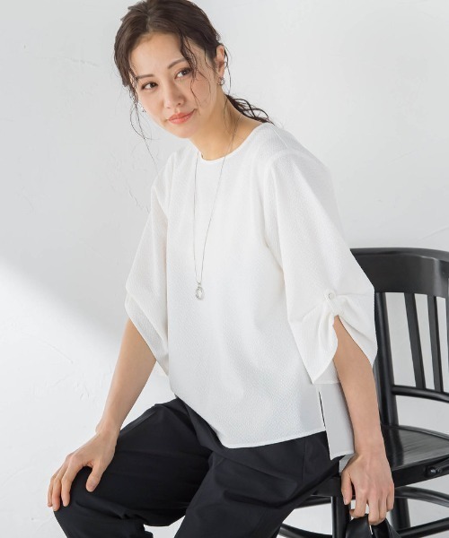 LAUTREAMONT(ロートレアモン)の「【WEB限定】≪即着映え!≫デザインスリーブブラウス(シャツ/ブラウス・レディース・ブルー系その他/ホワイト/ブラック/グレー系その他・9号/11号)」の5枚目の写真