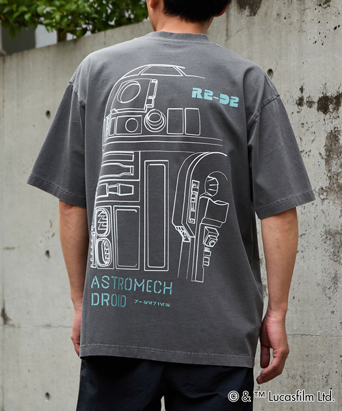 MASTER FRAME(マスターフレーム )の「MASTER FRAME / STARWARS / R2D2 Tシャツ(Tシャツ/カットソー・メンズ・チャコールグレー/ホワイト・3/4/1)」の2枚目の写真