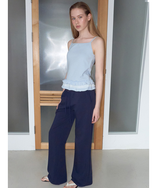ETMON（エトモン）の「Mixed Frill Sleeveless Top, Sky Blue（Tシャツ/カットソー・レディース・その他・F）」の5枚目の写真