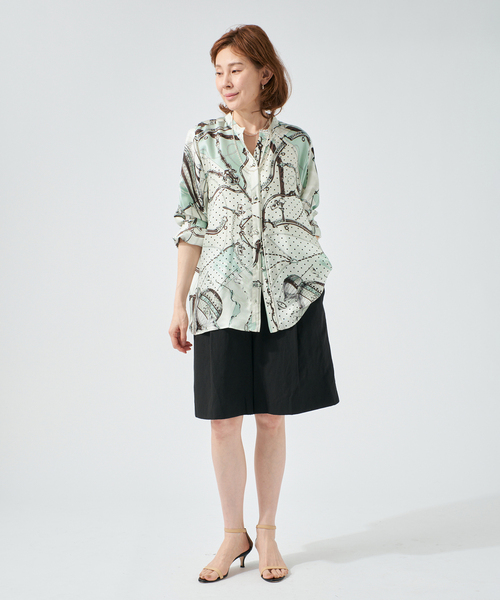 manipuri(マニプリ)の「manipuri マニプリ ロングシャツ 別注 ビットバルーン(シャツ/ブラウス・レディース・グレー・FREE)」の2枚目の写真
