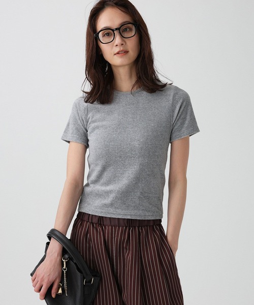 PROTAGONISTA(プロタゴニスタ)の「【PROTAGONISTA】ベロアTEE(Tシャツ/カットソー・レディース・ダークブルー/グレー・フリー)」の3枚目の写真
