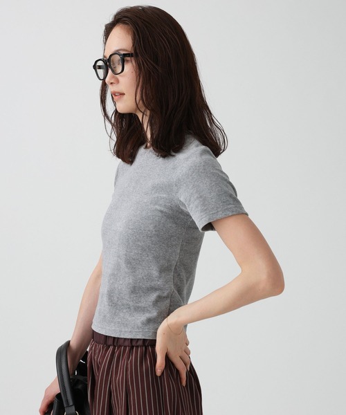 PROTAGONISTA(プロタゴニスタ)の「【PROTAGONISTA】ベロアTEE(Tシャツ/カットソー・レディース・ダークブルー/グレー・フリー)」の5枚目の写真