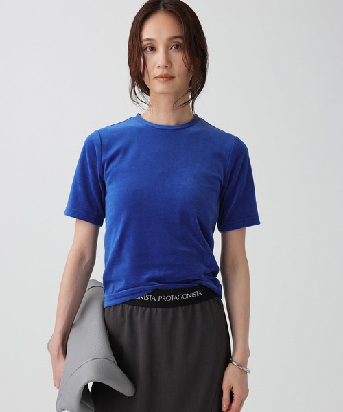 PROTAGONISTA(プロタゴニスタ)の「【PROTAGONISTA】ベロアTEE(Tシャツ/カットソー・レディース・ダークブルー/グレー・フリー)」の11枚目の写真