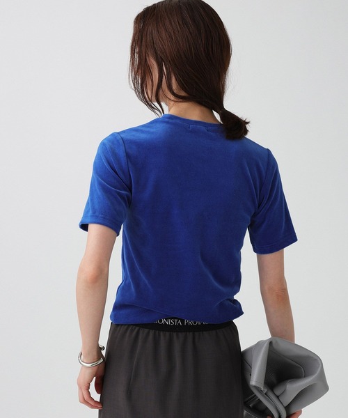 PROTAGONISTA(プロタゴニスタ)の「【PROTAGONISTA】ベロアTEE(Tシャツ/カットソー・レディース・ダークブルー/グレー・フリー)」の14枚目の写真