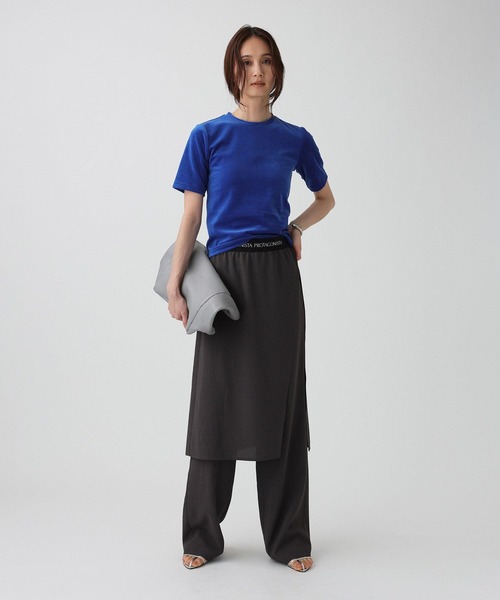 PROTAGONISTA(プロタゴニスタ)の「【PROTAGONISTA】ベロアTEE(Tシャツ/カットソー・レディース・ダークブルー/グレー・フリー)」の16枚目の写真