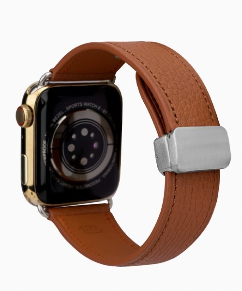 Fun & Daily(ファンアンドデイリー)の「Cow Leather Magnet Apple Watch Bnad / アップルウオッチバンド(デジタル腕時計・レディース・ブラック/ベージュ・A/B)」の2枚目の写真