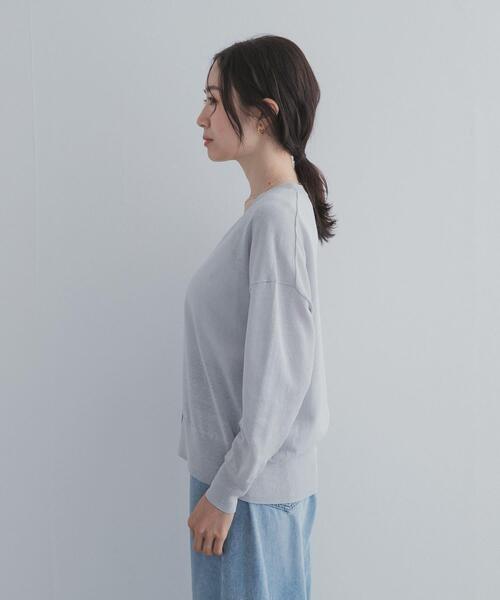 URBAN RESEARCH DOORS(アーバンリサーチドアーズ)の「リネン混Vネックショートカーディガン | 日よけ/UV対策/羽織(カーディガン/ボレロ・レディース・ベージュ系その他/ネイビー/ライトグレー・FREE)」の12枚目の写真