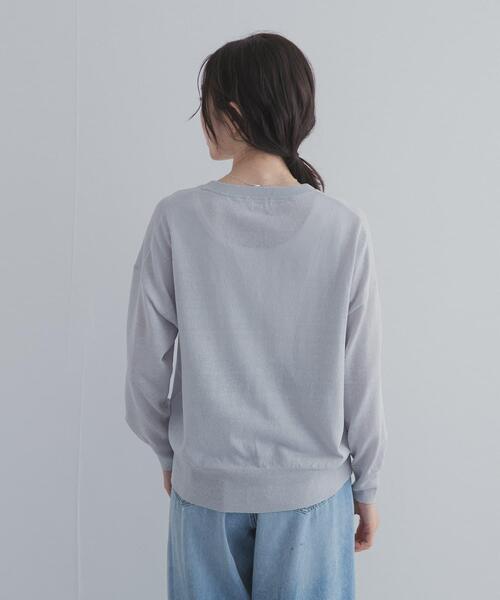 URBAN RESEARCH DOORS(アーバンリサーチドアーズ)の「リネン混Vネックショートカーディガン | 日よけ/UV対策/羽織(カーディガン/ボレロ・レディース・ベージュ系その他/ネイビー/ライトグレー・FREE)」の13枚目の写真