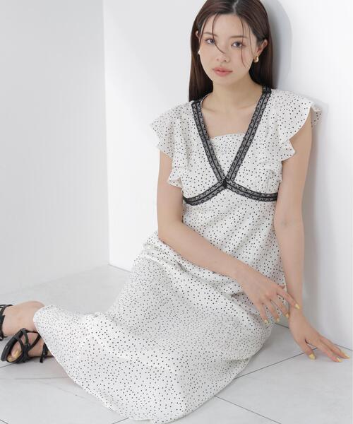 PROPORTION BODY DRESSING(プロポーションボディドレッシング)の「レーストリムレディーワンピース / 1216240606(ワンピース・レディース・ブラック/ブラウン/ホワイト系その他・P/S/MEDIUM)」の2枚目の写真