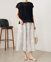 BEARDSLEY | 花ボーダージャガードサルエルパンツ【セットアップ】(その他パンツ)