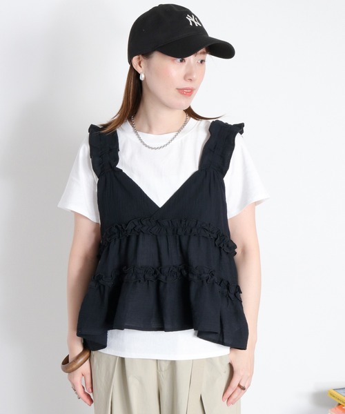 cepo(セポ)の「〈セットアイテム〉2wayフリルビスチェ+半袖Tee アンサンブル(アンサンブル・レディース・ブルー/ブラック・M)」の22枚目の写真